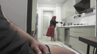 Caught Jerking Off While Watching My Huge Ass Hijab Stepmom