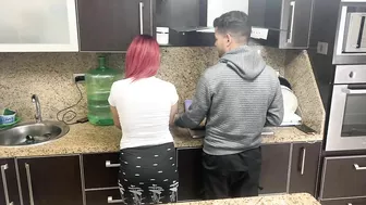 Wife And Her Husband Cooking But Ops His Friend Grabs His Wife's Buttocks Next To Him Who Ntr Netorare Ntr