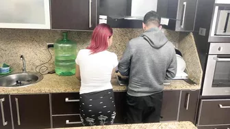 My Husband's Friend Grabs My Ass When I'm Cooking Next To My Husband Who Doesn't Know That His Friend Treats Me Like A Slut Ntr