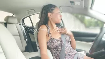 Slutty Ebony Dares To Orgasm In Public Parking Lot