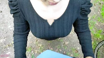 Wow I Jerk Him Off In Public And Make His Jummy Cock Cum On My Black Shirt With His Thick Cum