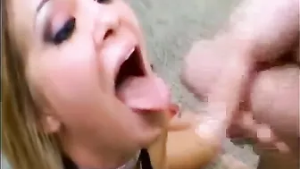 Sasha Knox Eats Cum