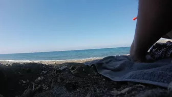 Swimming At A Nudist Beach In Santorini Greece