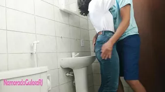 They Had Sex In The Company Bathroom, I Hope No One Finds Out After Nine Months. Creampie