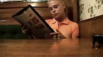 Little Summer Secretly Finger Her Pussy At The Restaurant