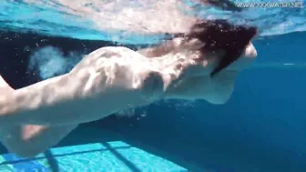 Sheril Blossom Teen From Russia Swims In The Pool