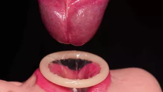 Close Up: Best Milking Mouth Made You Cum Twice In Condom! Broke The Condom And Got All Cum! Blowjob