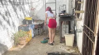 I Came Home And Saw My Stepdaughter Washing Clothes In A Skirt And I Couldn't Resist Her Ass