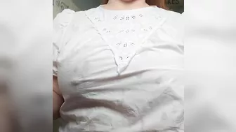 Busty Slut Takes A Bath In A White T-Shirt