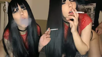 Goth Girl Getting Fucked By Step Dad While She Smokes (Ask Me For Full Vid)