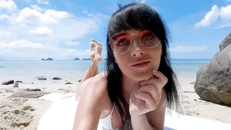 Squirting And Facial On Public Beach - I Fucked A Random Guy To Get Double Cum - Little Nicole