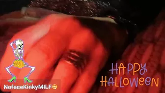 Ghost Of Past Fuck Appears When Riding Home From The Halloween Party - Pussy - Close Up