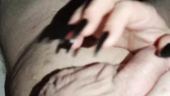 I Scratch His Balls With My Sharp, Pointed Black Nails And Rub His Cock Until He Cums *Cumblast*