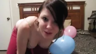 Tiny Red Slut Playing Ballon Showing Sexy Body