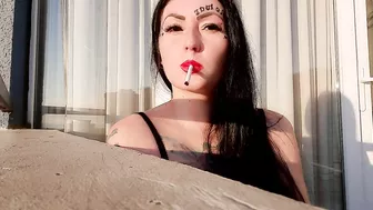 Sexy Smoking From Dominatrix Nika. Mistress Loves To Smoke And Blow Smoke In Your Face