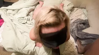 Blindfolded Milf Sucks Bbc