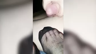 Cum On Feet With Stockings Compilation - Litres Of Hot Cum On My Wifes Best Friends Feet