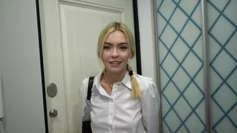 The Hot Blonde Schoolgirl Did Not Pass The Exam! I Took Her Pussy