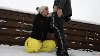 Big Titted Babe Sucked My Cock In The Snow And Swallowed My Cum - Wet Kelly