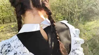 Schoolgirl Fucks In Bushes After School