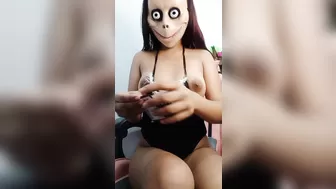 Masked Asian Girl Plays With Sex Toy