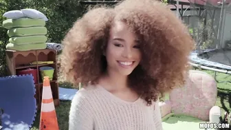 Cute Afro Chick Loves Riding My Dick In The Backyard