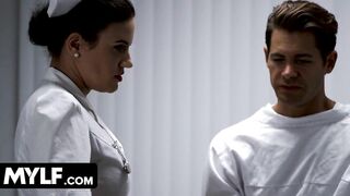 Mylf - Long Melons Nurse Ratched Takes Off Her Uniform And Fucks Patient On The Doctors Table