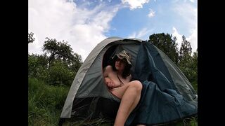 Boobies And Snatch Flashing At The Camping Site