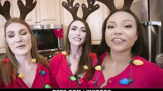 Teamskeet Christmas Special With Dani Damzel, Aria Kai And Adriana Maya - Bffs