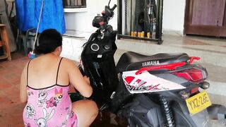 One Part I Wash The Motorcycle And My Stepmother Seduces Me To Banged Her