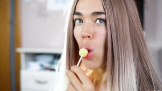 Tease Sweet And Erotic Fellatio With Lollipop By Adorable Lover