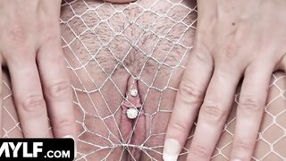 Sleazy Mom Sex Into Thigh High Fishnet Pantyhose