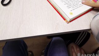 Hand Job Classmate Under The Table Inside A Literature Lesson - Sanyany