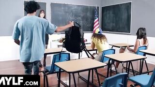 Amazing Assed Mom Teacher Rewards Her Voluptuous College Women With Snatch Licking And Tit Fucking Lesson