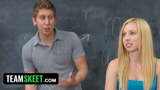 Blonde Teenagers Bae Banged! Inside Classroom