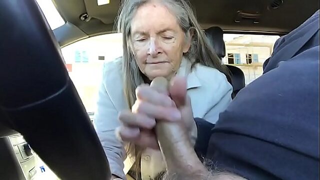 Granny Gives Sloppy Road Head And Takes A Messy Load