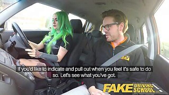 Tattooed Beauty Takes Wild Ride At Fake Driving School