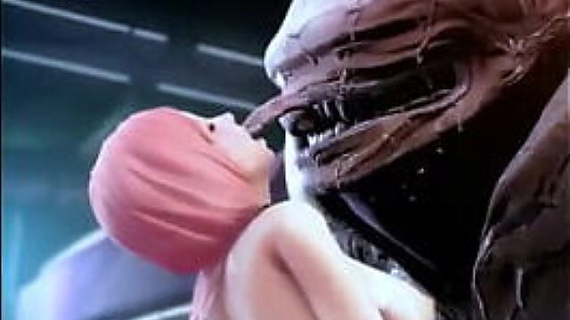 Exotic Alien Invades Cute Girl's Forbidden Area - Hentai 3D 15