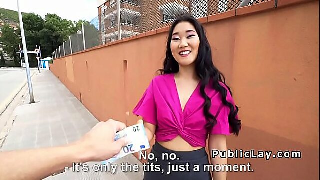 Outdoor Blowjob From Busty Asian To A Stranger