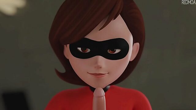 Elastigirl Sucks With Stretchy Lips