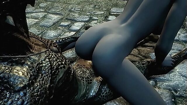 Horny Argonian Seduces Lonely Chick