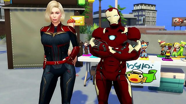 Iron Man Pounds Captain Marvel's Big Tits And Ass In Cosplay Cheating Porno