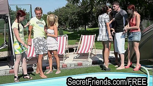 Czech Pool Party Gangbang Outdoors