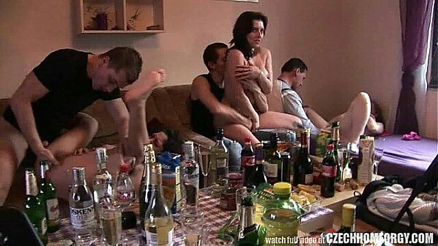 Czech Milf Fingers Her Way In Group Orgy