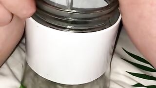 Woman Pissing In A Jar! Squirt After Sex