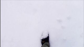 Taking A Short Walk In The Snow. Enjoying Myself In My Favorite Boots At Winter