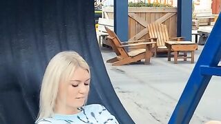 Horny Slut Plays With Herself In Public As People Walk By