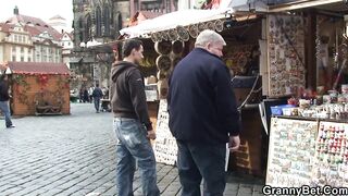 Younger Dude Picks Up Hairy Old Grandma In Prague