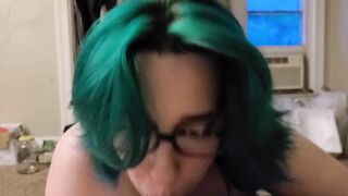 Glasses Slut Sucking Cock