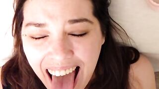 Just A Facial - Shy Lynn Tongue Out Massive Facial Spray